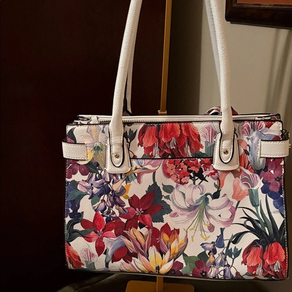 Floral Dana Buchanan Cora Handbag with Scarf Accent